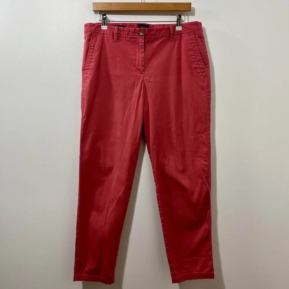 Talbots Relaxed Chino Elevated Coral Casual Colorful Summer Dress Pant [size 10] - Picture 2 of 10